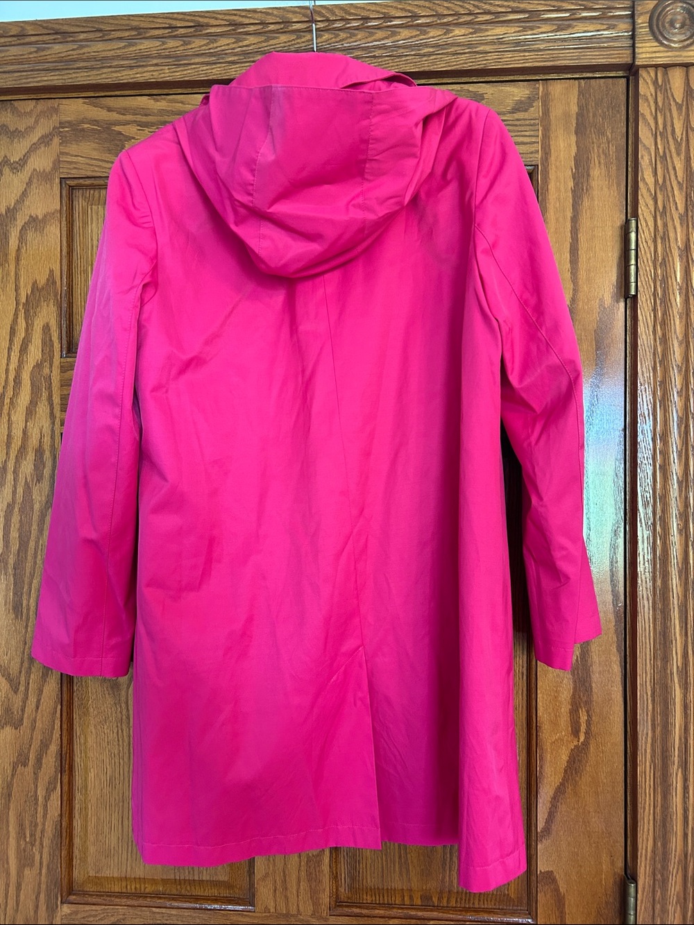 Lauren Ralph Lauren Hot Pink Single-Breasted Hooded Trench Coat - Picture 2 of 9
